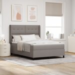 vidaXL Lit à ressort avec matelas et LED Taupe 140x200 cm Tissu