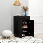 vidaXL Armoire à chaussures Noir 60x35x84 cm Bois d'ingénierie