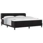 Lit Box Spring vidaXL avec Matelas Noir 180x200 cm en Velours