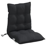 vidaXL Coussins de chaise à dossier bas lot de 2 noir tissu oxford