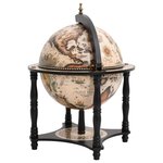 vidaXL Support à vin bar forme globe Noir Bois d'eucalyptus massif
