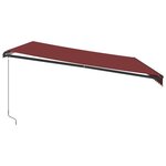 vidaXL Auvent manuel rétractable avec LED bordeaux 500x350 cm