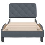 vidaXL Cadre de lit avec tête de lit Gris foncé 90x190 cm Velours