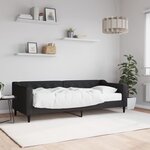 vidaXL Lit de jour avec matelas noir 80x200 cm tissu
