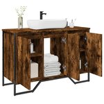 vidaXL Armoire lavabo de salle de bain chêne fumé 91x35x60 cm