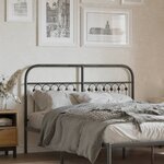 vidaXL Tête de lit métal noir 135 cm