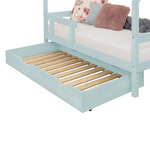 Tiroir de lit 90 x 200 avec sommier BUDDY - bleu clair
