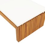 vidaXL Chaise longue avec coussin 200x55x30 cm en bois d'acacia