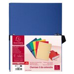 Chemise Dos Extensible Papier 24x32cm - Filmée Par 5 - Bleu Foncé - X 25 - Exacompta