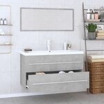 vidaXL Ensemble de meubles de salle de bain 3 Pièces Gris béton