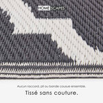 Tapis extérieur terrasse réversible - Tapis de jardin imperméable et résistant UV - Nola - Noir- 75x200 cm - HOMESCAPES