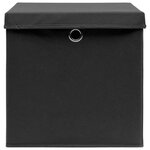 vidaXL Boîtes de rangement avec couvercles 4 Pièces 28x28x28 cm Noir
