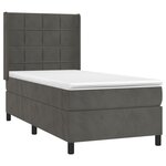 vidaXL Sommier à lattes de lit matelas LED Gris foncé 90x190cm Velours