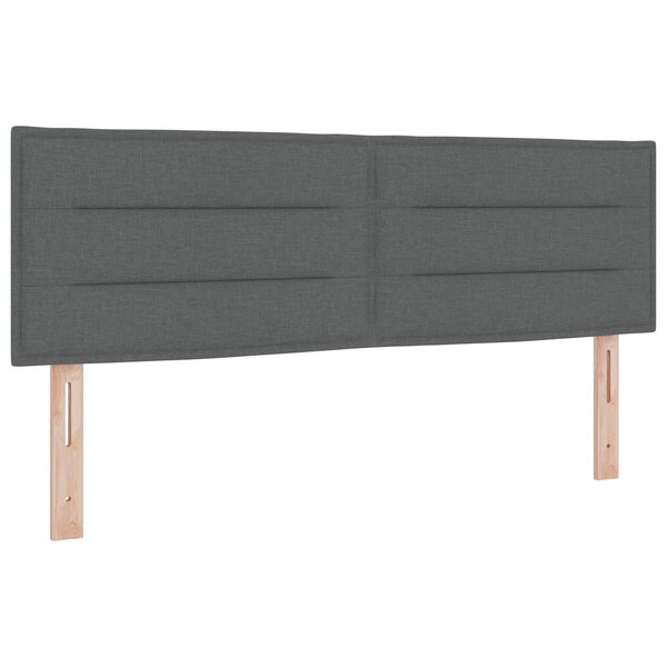 vidaXL Tête de lit LED Lignes Gris Foncé 72 cm Tissu