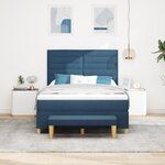 vidaXL Lit à ressorts avec matelas et banc Bleu 160x200 cm Tissu