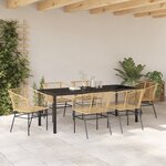 vidaXL Set de jardin 7 pièces Marron Rattan Poly