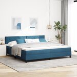 Lit à ressort vidaXL avec matelas et LED bleu foncé 200x200 cm en velours
