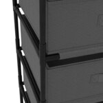 vidaXL Étagère de rangement avec 4 paniers en tissu Acier Gris