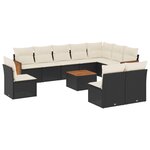 vidaXL Salon de jardin 11 Pièces avec coussins noir résine tressée