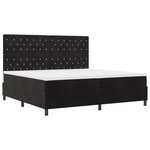 Lit Box Spring vidaXL avec Matelas Noir 200x200 cm Velours