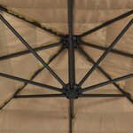 vidaXL Parasol de jardin avec mât en acier marron 388x388x248 cm