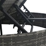 vidaXL Chaise longue à 2 places avec coussins Résine tressée Gris