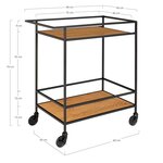 House Nordic Chariot de bar Avery 68x40x59 cm Naturel et noir