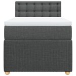 vidaXL Sommier à lattes de lit avec matelas Gris foncé 90x200 cm Tissu
