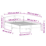 vidaXL Cadre de lit sans matelas cire marron 120x200cm bois pin massif