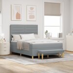 vidaXL Lit Box Spring avec Matelas & Banc Gris Clair 140x200 cm Tissu