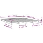 vidaXL Lit de palette sans matelas noir 140x190 cm bois massif