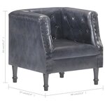 vidaXL Chaise cabriolet gris cuir véritable