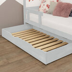 Tiroir de lit 120 x 200 avec sommier BUDDY - gris clair