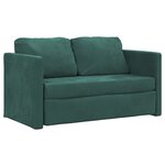 vidaXL Canapé-lit 2 en 1 vert foncé 122x204x55 cm velours
