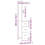 vidaXL Buffet haut Sonoma gris 34 5x34x180 cm Bois d'ingénierie