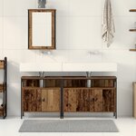 vidaXL Meuble sous lavabo avec lavabo intégré en bois vieilli