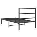 vidaXL Cadre de lit métal avec tête de lit noir 90x190 cm