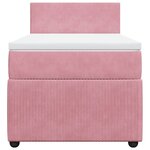 vidaXL Sommier à lattes de lit avec matelas Rose 100x200 cm Velours
