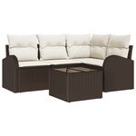 vidaXL Ensemble de Canapé de Jardin de 4 Pièces avec Coussins Gris Rattan Poly