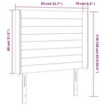 vidaXL Tête de lit à LED Gris foncé 83x16x118/128 cm Velours