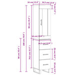 vidaXL Buffet haut Gris béton 34 5x34x180 cm Bois d'ingénierie