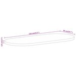 vidaXL Dessus de table 110x50x3 8 cm ovale bois massif de manguier