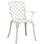 Ensemble de bistro jardin meuble extérieur terrasse 3 pièces aluminium coulé blanc 02_0013500
