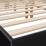vidaXL Cadre de lit noir 150x200 cm bois d'ingénierie et métal