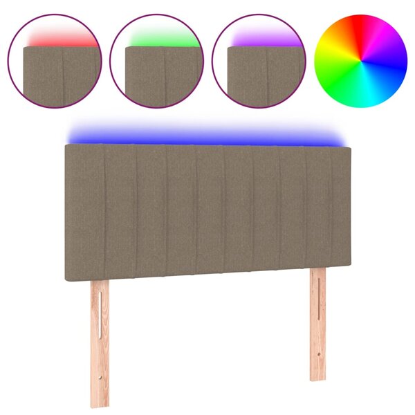 vidaXL Tête de lit à LED Taupe 80x5x78/88 cm Tissu