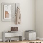 vidaXL Ensemble de meubles de couloir Gris béton Bois d'ingénierie