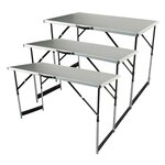 Brüder Mannesmann Ensemble table pliante multifonction Aluminium 3 Pièces