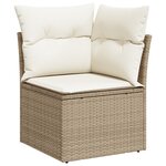 Ensemble de Canapés de Jardin de 9 Pièces avec Coussins Beige Poly Rattan Acacia