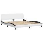 vidaXL Cadre de lit avec LED sans matelas blanc et noir 180x200 cm