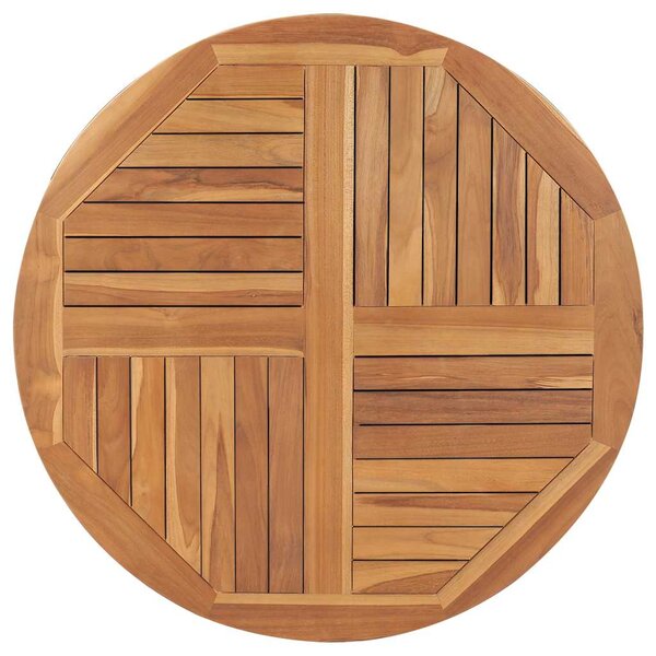 vidaXL Dessus de table Bois de teck solide Rond 2 5 cm 90 cm